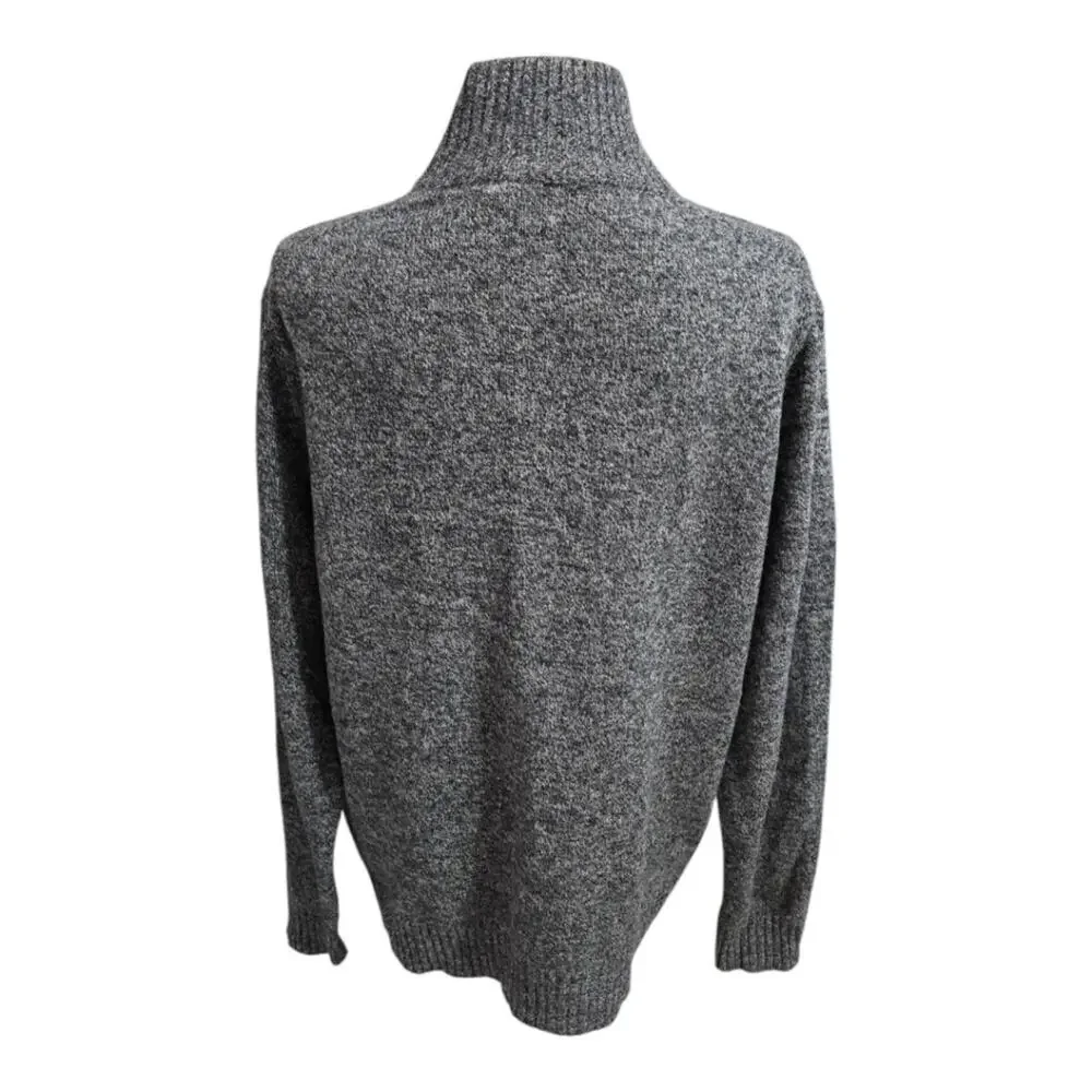 J. Crew 100% Lambs‎ Wool Gray Half-Zip Sweater Men's Size Large